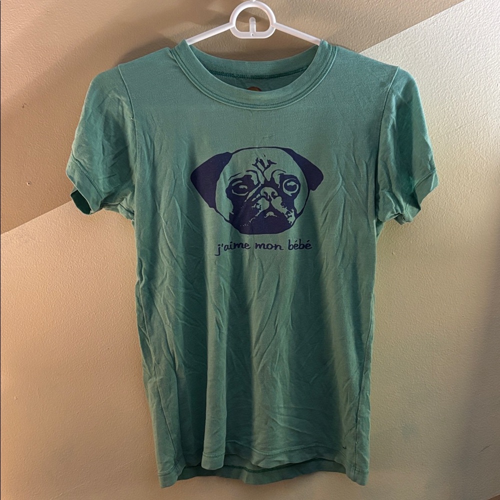Urban Renewal Green Tee with Rainbow Design